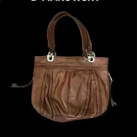 B MOKOWSKY BROWN PURSE HANDBAG GENUINE LEATHER - Picture 2 of 11